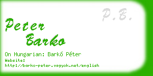 peter barko business card